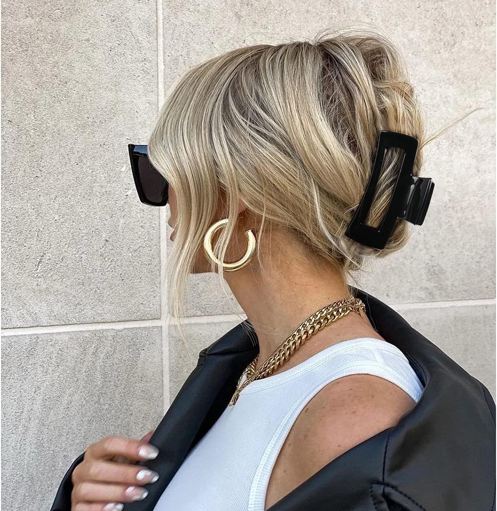 Hair Clips Clutchers For Women Girls Hair Claw Clips Rectangular Geomactric Hair Jaw Clips Juda Bunn Shaper Hair Accessories (Black Color) A (B0DB5XY3ND) Amazon Price History, Amazon Price Tracker