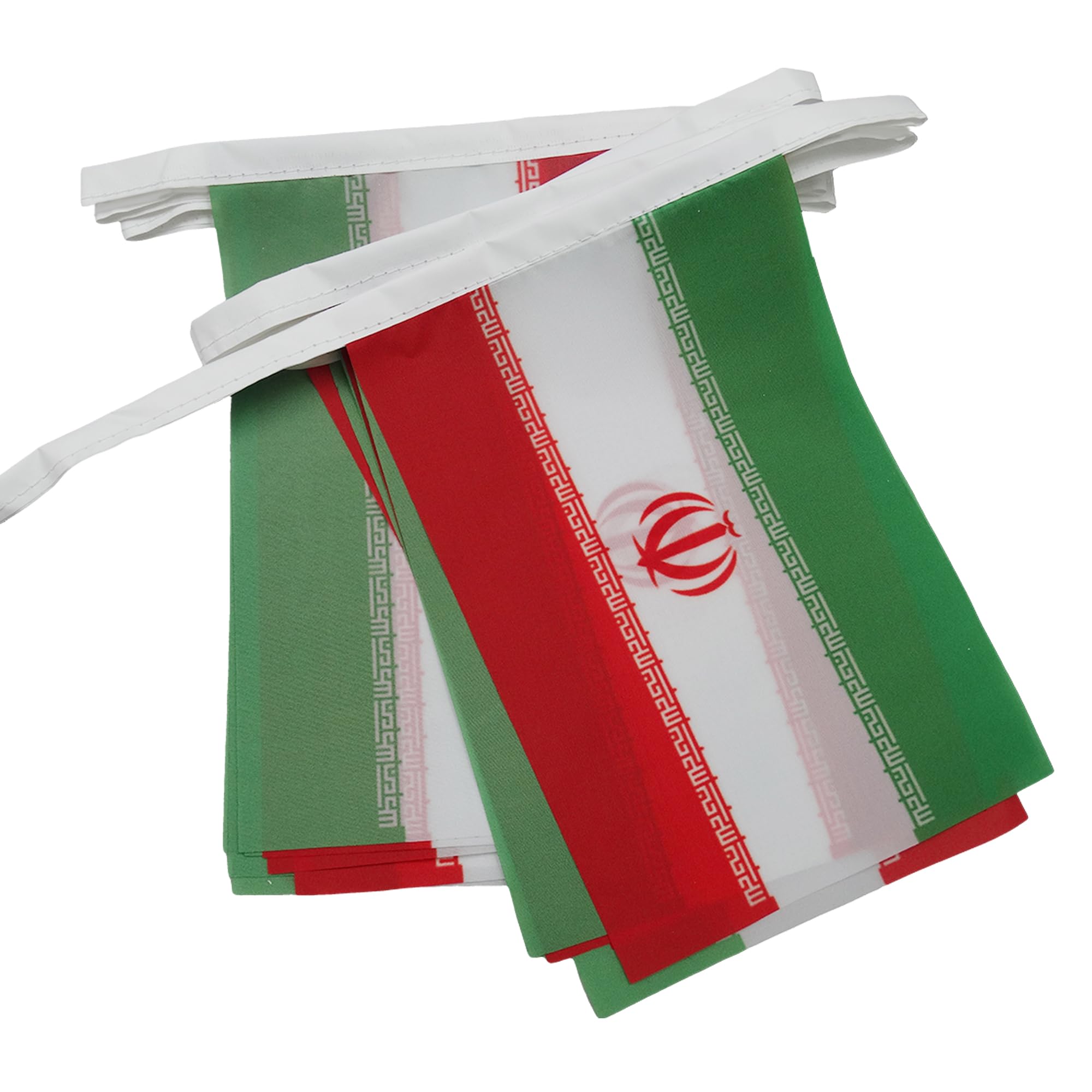 AZ FLAG - Iran Bunting Flag - 40 Ft Garland with 20 Iranian Flags 18'' x 12'' - 100% Polyester String Pennant - 12 meters