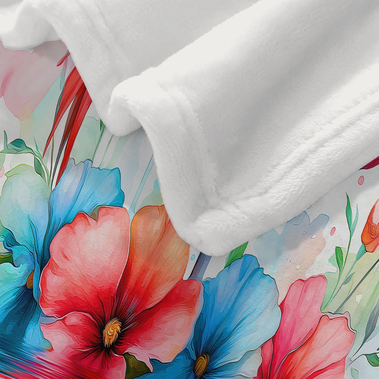 Manta para Sofá, Invierno Verano Manta Polar Flamenco De Acuarela Cálida Mullida Super Caliente Ligera Mantas Cama para Adulto y Niño Sala de Estar, Blanco, 200x200 cm