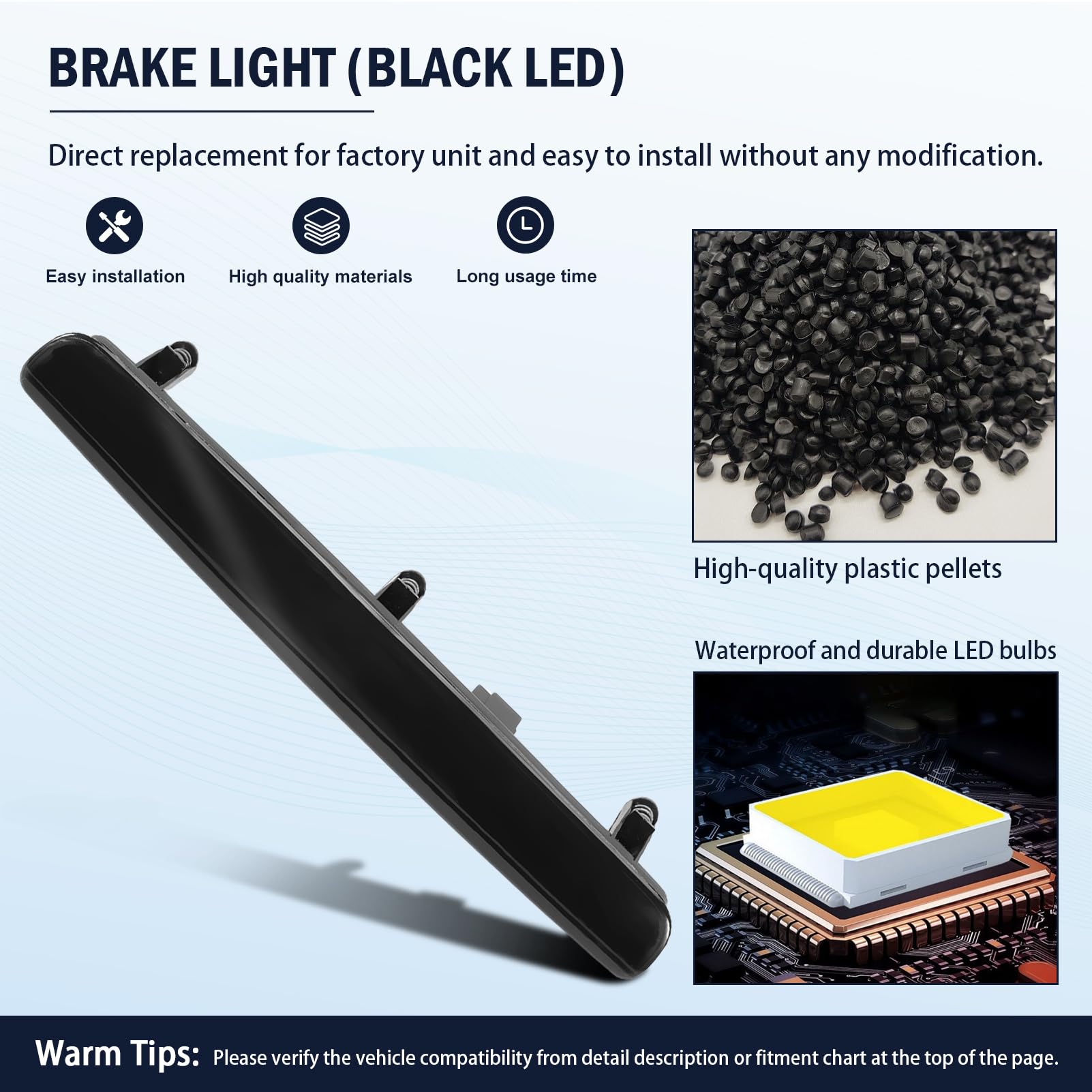 Luce Stop Freno Posteriore 7E0945097A per T5 2003-2015 Multivan Bus Box 7E0945097 7E0945097G Terza Luce di Stop Luce di Stop 3a Nero