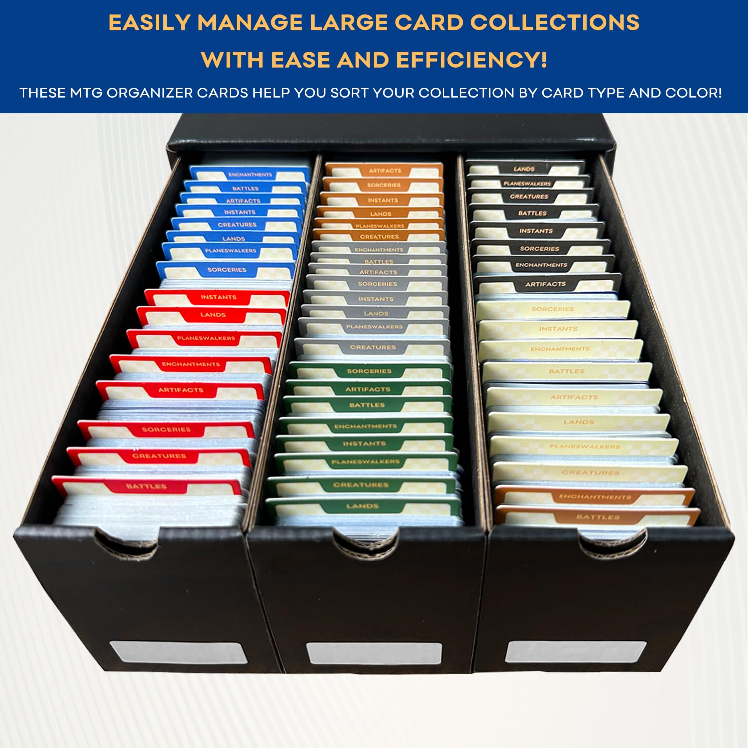 Amazon.com: MTG Card Dividers for Storage Boxes, MTG Deck Box Dividers,  Trading Card dividers, 2 Packs : Toys & Games