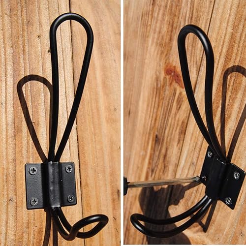 Miniatura 5 de Juego de 6 ganchos rústicos para entrada, de estilo rústico, vintage, para montar en la pared, duros, antiguos, industriales, resistentes, juego de