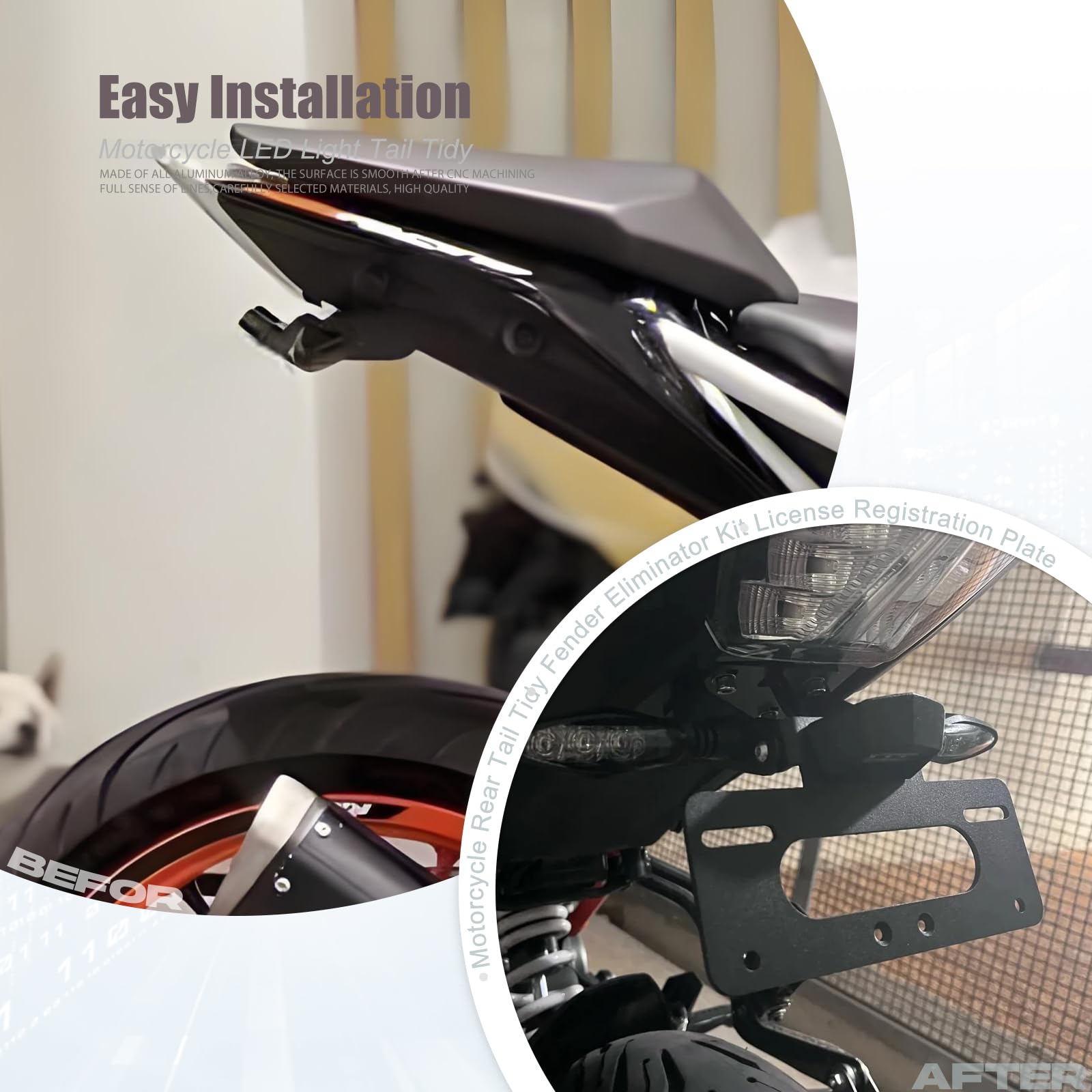 390 Duke 2017-2025 Motorrad-Kennzeichenhalter, Kennzeichenhalterung
