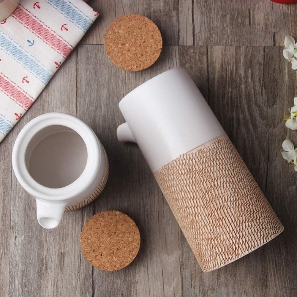 Dozownik octu i oleju ręcznie wykonany ceramiczny dozownik oliwy z oliwek lub octu Retro Color 480 ml