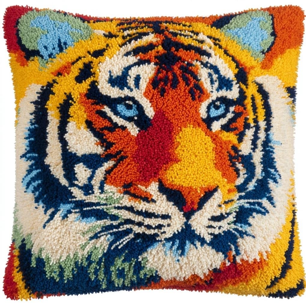 AxiangziK DIY Latch Hook Pillow Kit,Tiger