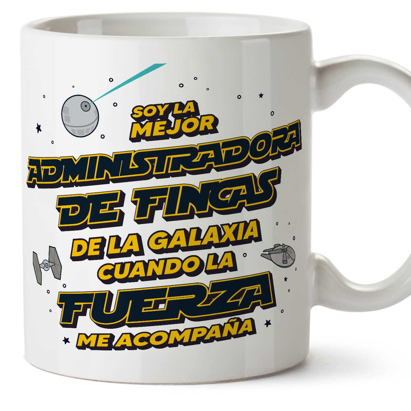 MUGFFINS Tazas para JEFE hombre - En Español - Mejor de la Galaxia Cuando Fuerza me Acompaña - 11 oz / 330 ml - Regalo original y divertido — view 66