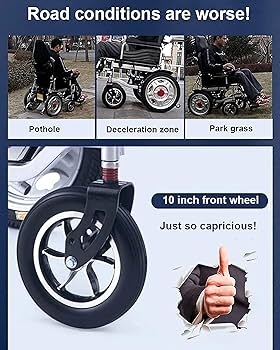 黒の折り畳み電動車椅子 取説付き 動作確認済み 折り畳み電動車椅子、1秒折り畳み、パワーアップされた