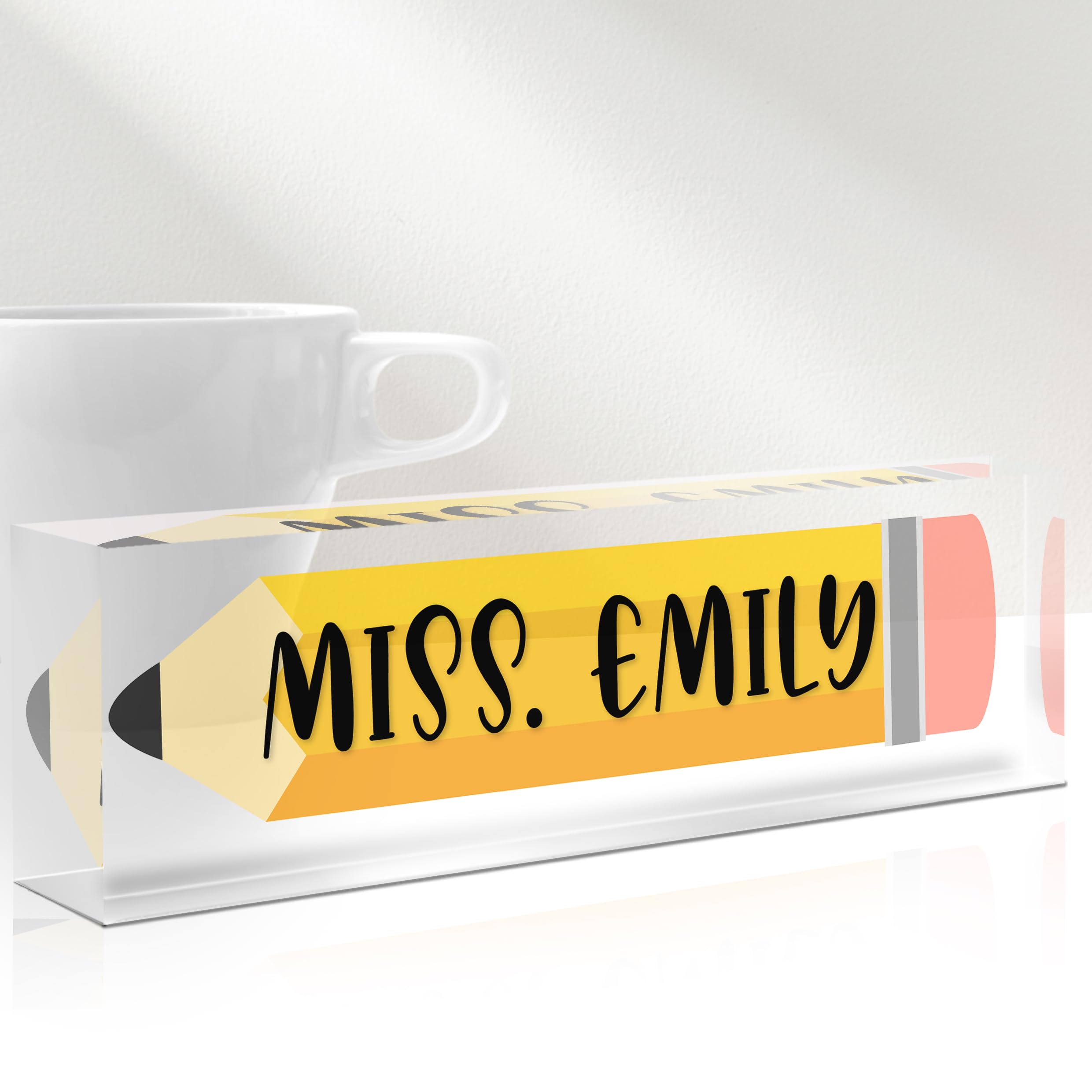 Gowelly Office Teacher Acrylic Name Plate For Desk |Desk Name Plate Personalized| Custom Coworker Appreciation Gifts In Bulk |Office Teacher Gifts for