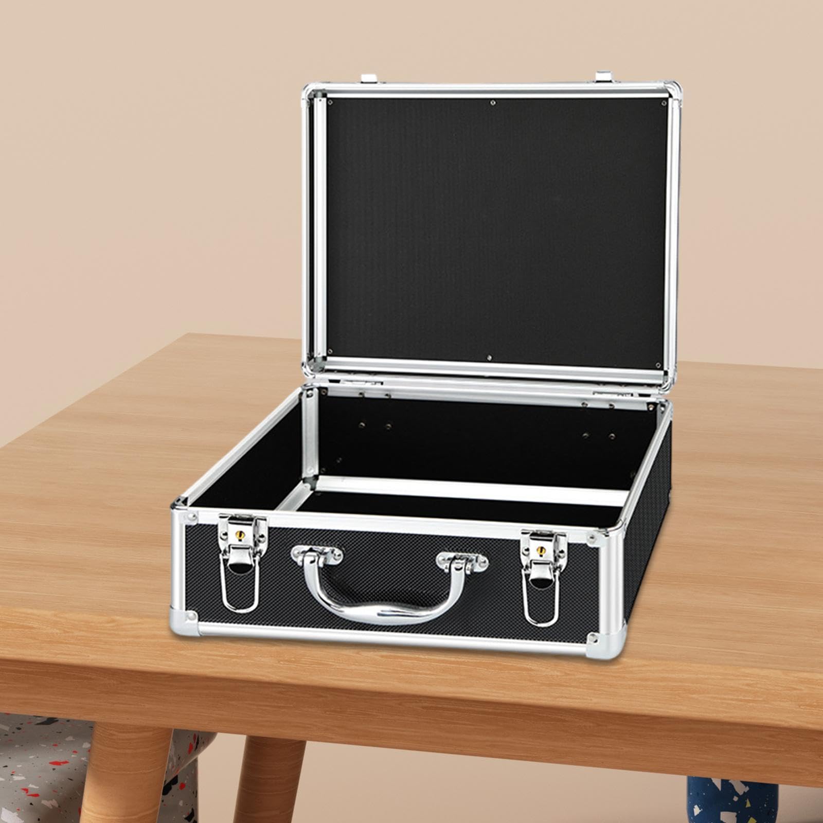 LOVIVER Valigia in lega di alluminio, valigetta portautensili portatile, grande, rigida, antiurto, multiuso, organizer per valigia per uomo all'aperto, M