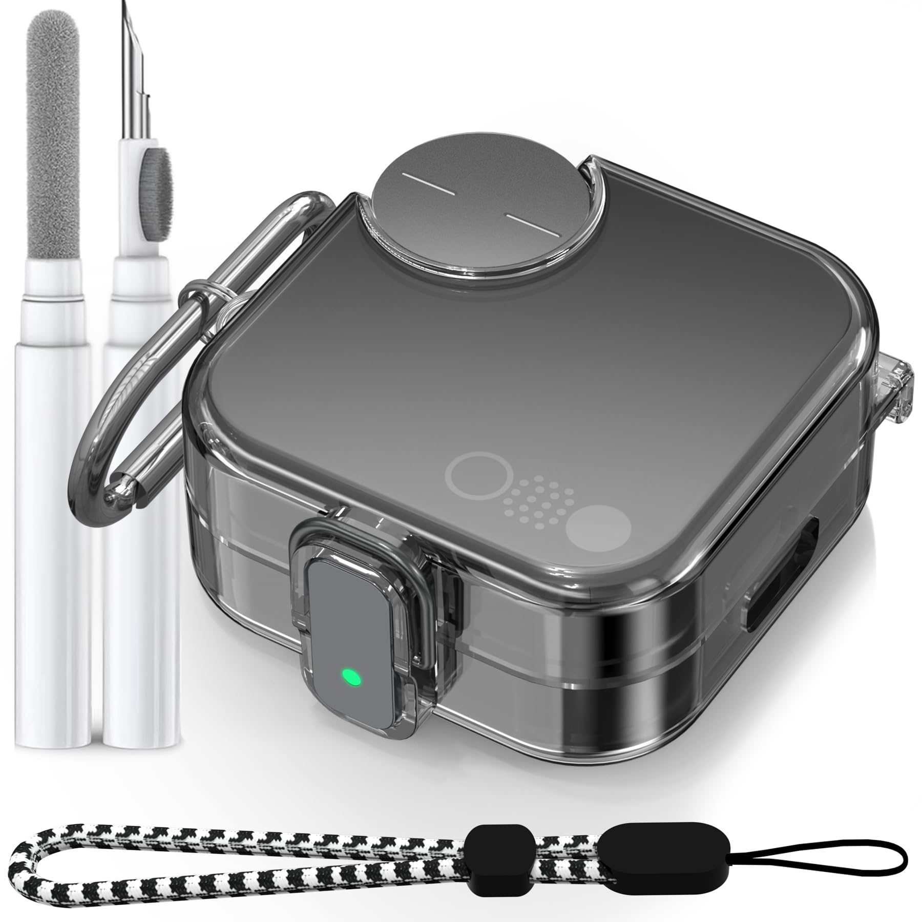 for CMF Buds Pro 2 Case Cover with Secure Lock | TPU Shell Clear Protective Case for CMF Buds Pro 2 Wireless Earbuds with Cleaner Kit, Keychain and Lanyard Accessories, Clear