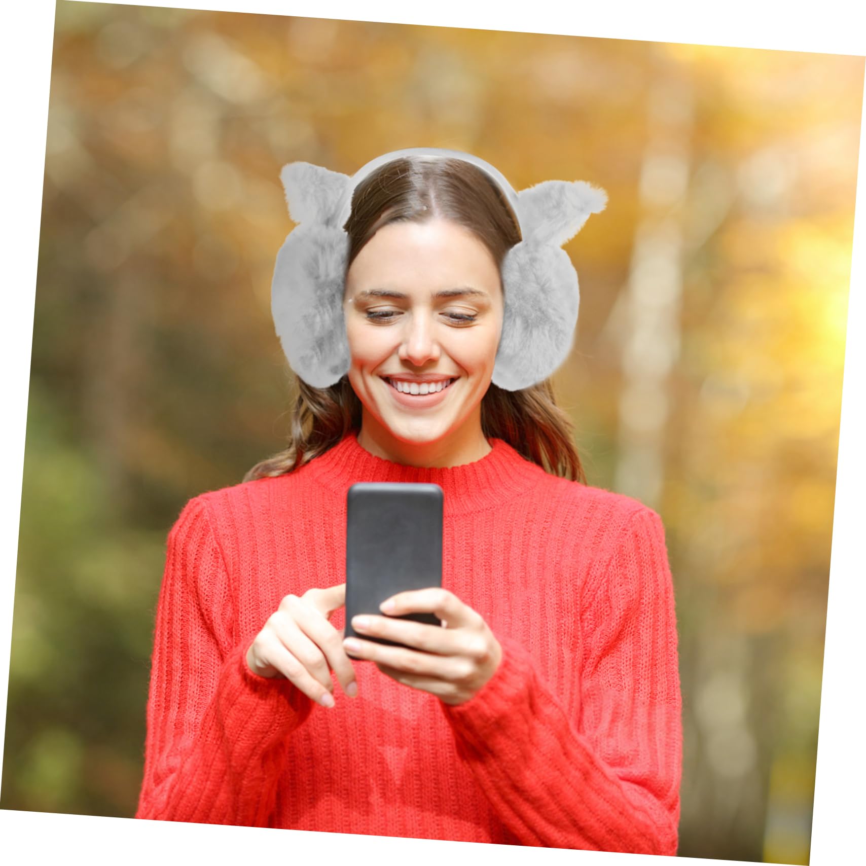 GAROZATION Soft Warm Earmuff Headband Women's Cat Ear Muffs Folding Winter Earmuff Stylish Cat Ear Design for Cold Days