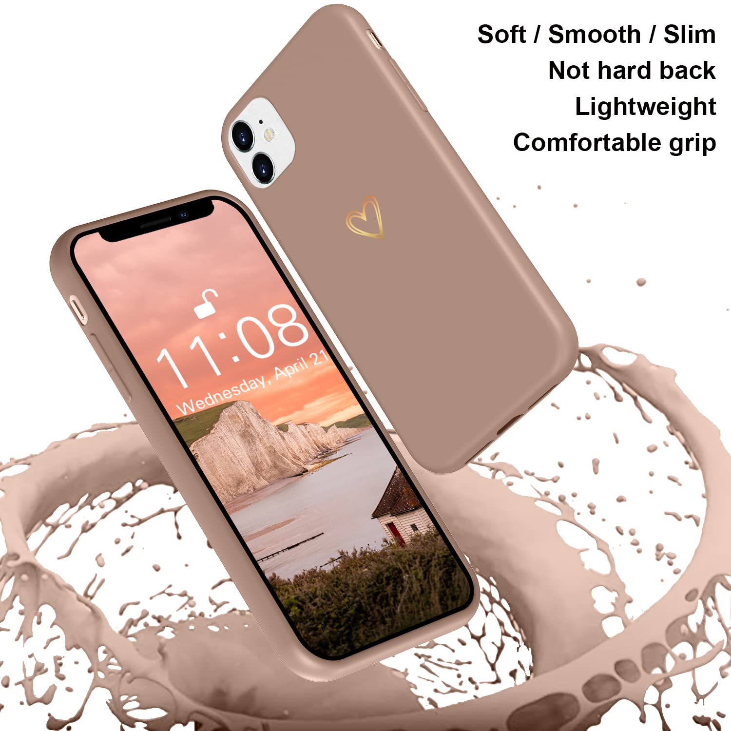 cuore d'amore, per iPhone 11, in morbido silicone, sottile