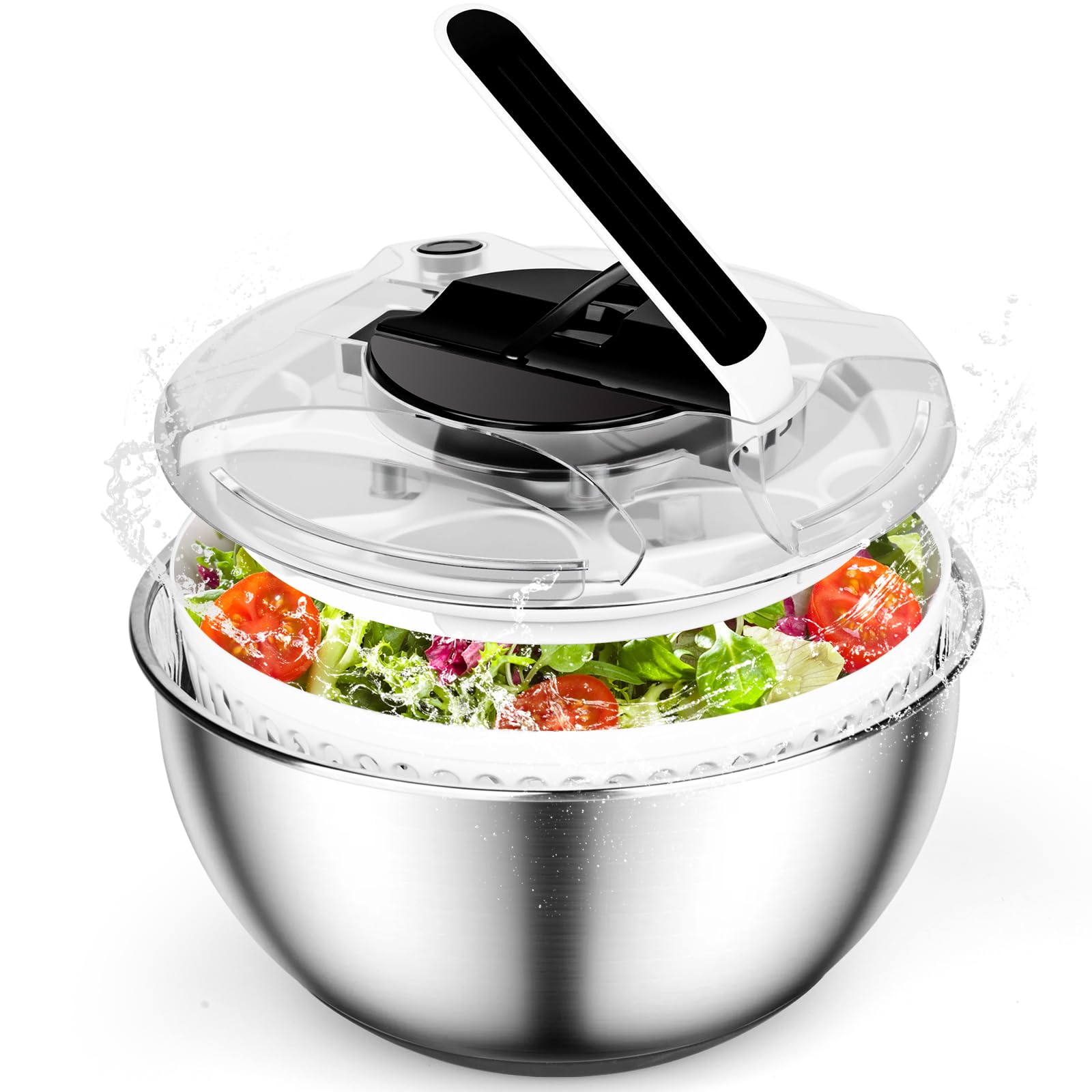 zwoos 4,5l essoreuse salade inox