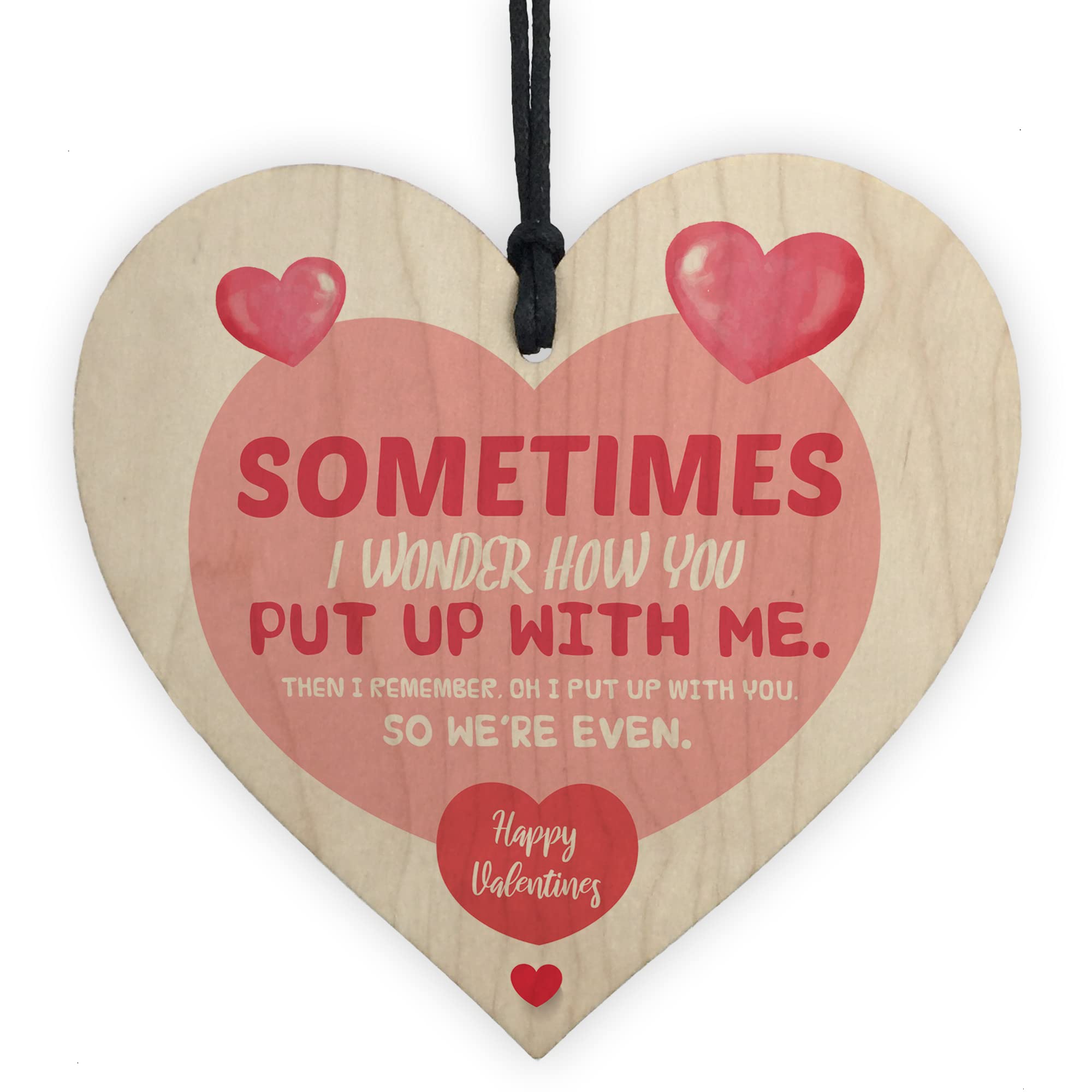 Red Ocean Funny Valentines Gift For Your Partner Wooden Heart Novelty Gift For Him Her Boyfriend Girlfriend Husband Wife