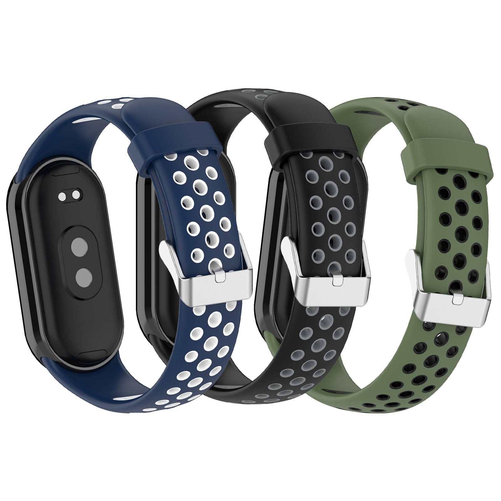 Cinturini Sostitutivi Per Xiaomi Mi Band 9/8 - Set Da 3 In Silicone Bicolor, Morbidi E Regolabili - Foto 5