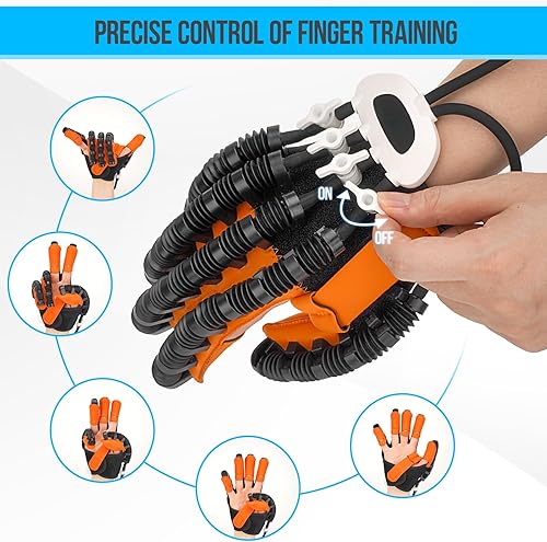 Miniatura 5 de Guantes robot de rehabilitación, dispositivo de entrenamiento de pacientes con disfunción de la mano, hemiplejia cerebral, ejercitador de dedos,