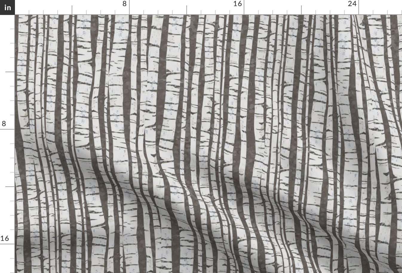 Spoonflower Fabric - Birch Forest Large Logs Warm Gray Aspen Tree Trees Pattern Woodland Printed on Upholstery Velvet Fabric Fat Quarter - Upholstery Home Decor Bottomweight Apparel