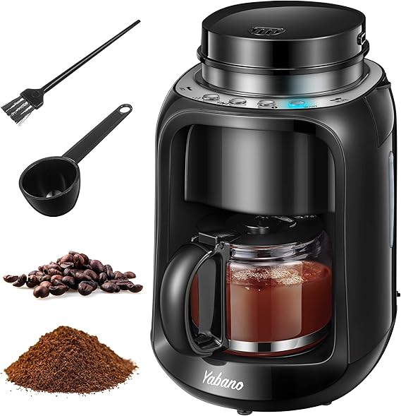 Yabano Grind and Brew Filter Coffee Machine, 2 in 1 Coffee Machine with