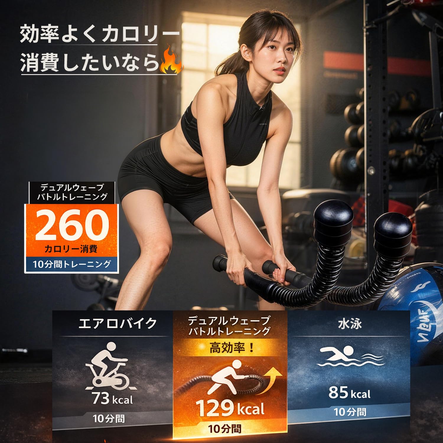 Amazon.co.jp: バトルロープ コードレス 筋トレ ダイエット