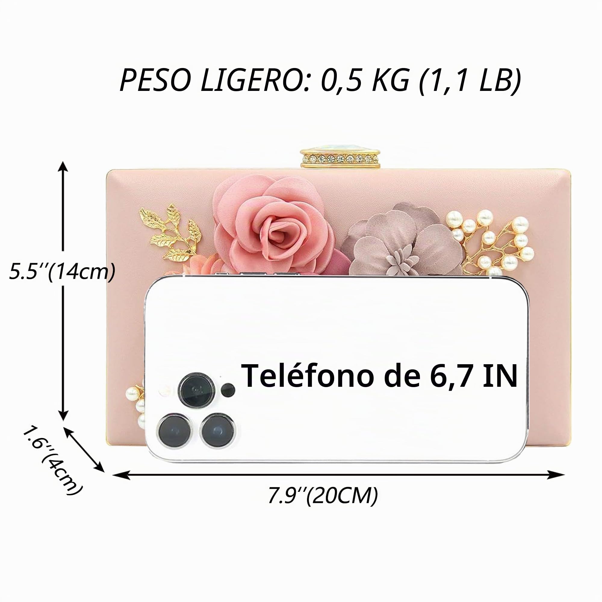 flor bolsa de noche mujer bolso de boda elegante embrague