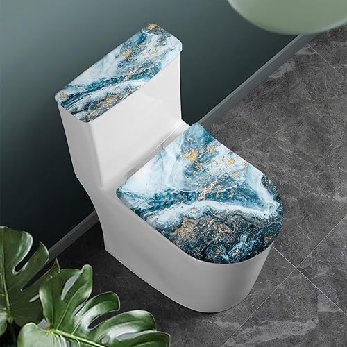 Miniatura 2 de Tapa de inodoro de mármol y cubierta de tanque de inodoro, cubierta de tapa de inodoro de tela de poliéster y cubierta de tanque de inodoro, tela de