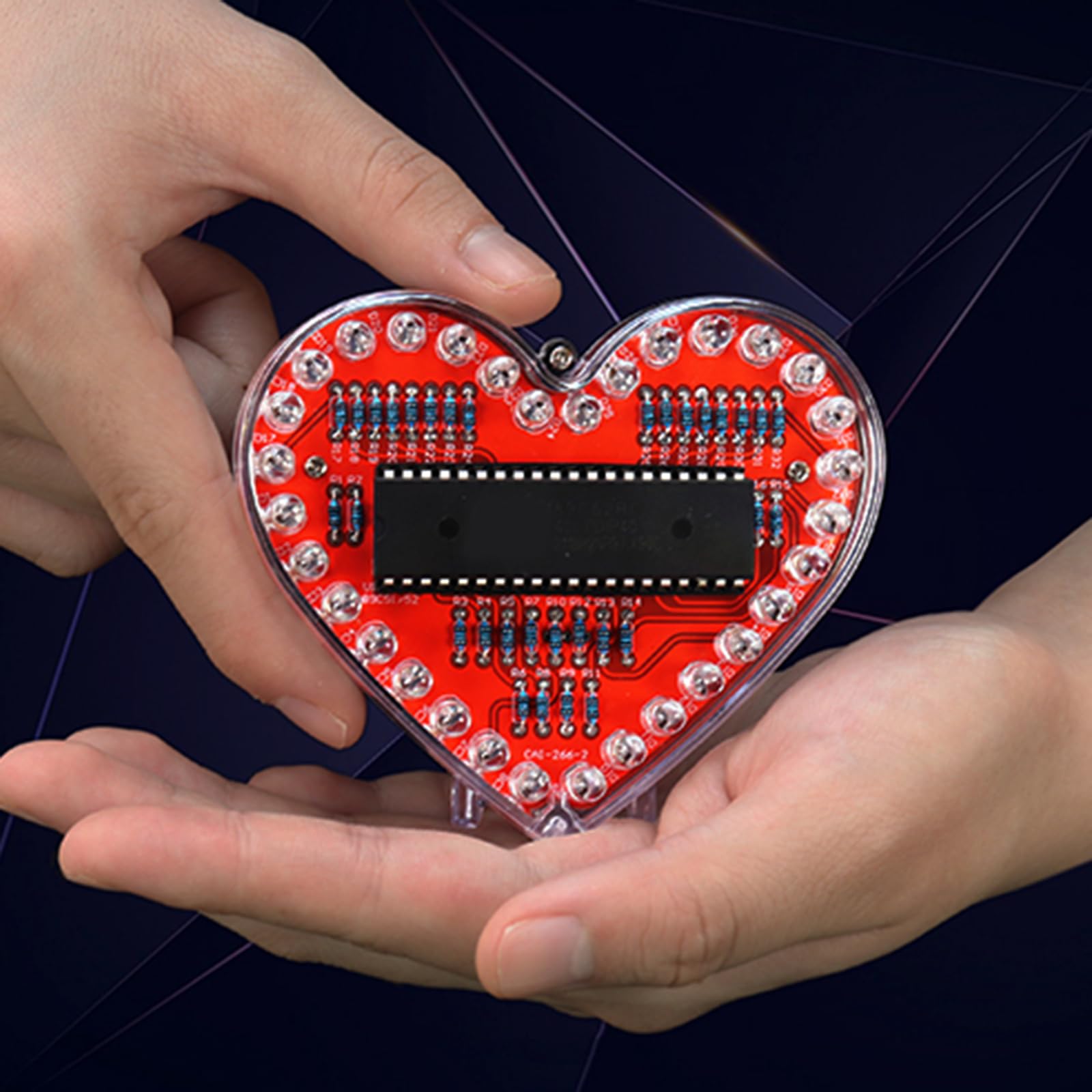 Kit de manualidades de luz LED RGB en forma de corazón, fácil montaje, juego de práctica de soldadura para el día de San Valentín y el día de la madre, kit electrónico de soldadura para manualidades