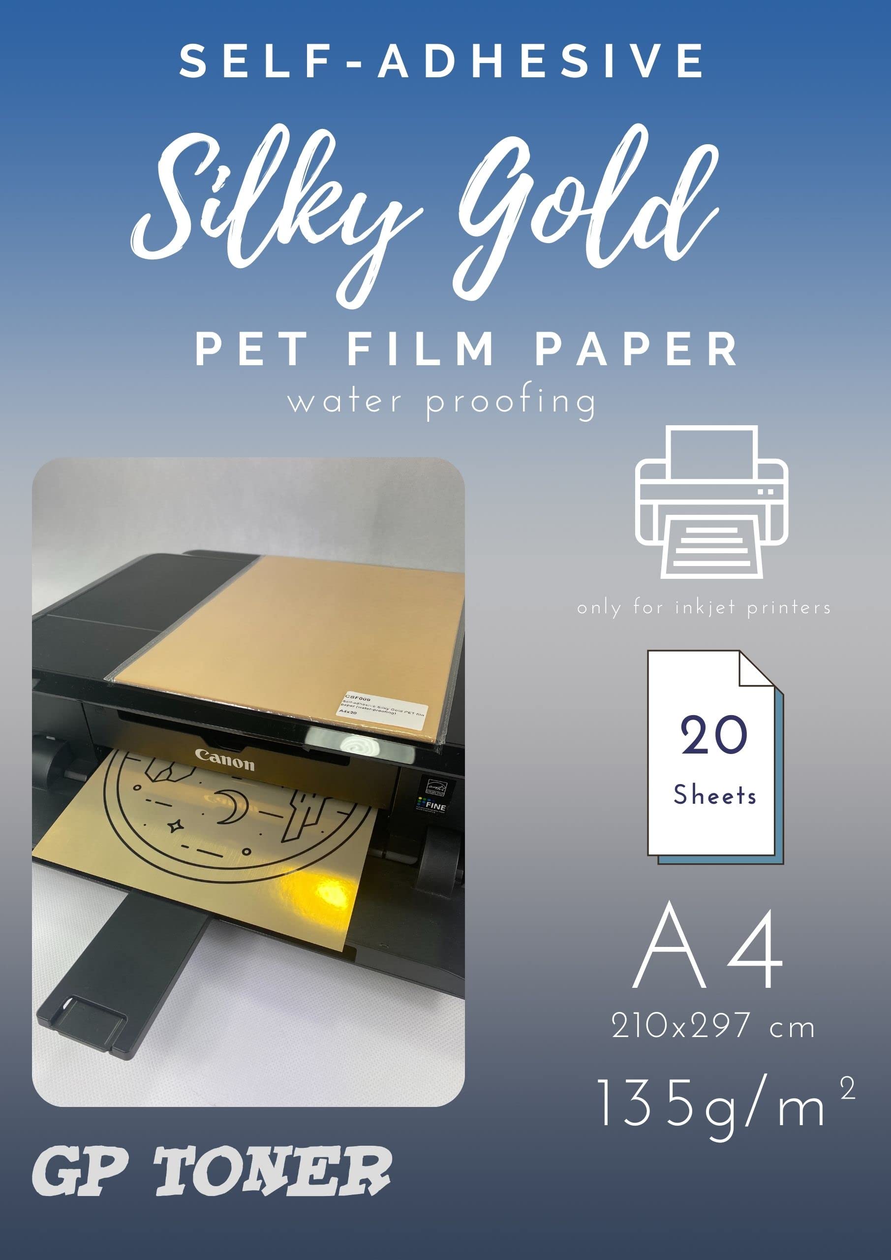 Samoprzylepny papier foto A4 135g/m2 Silky Gold