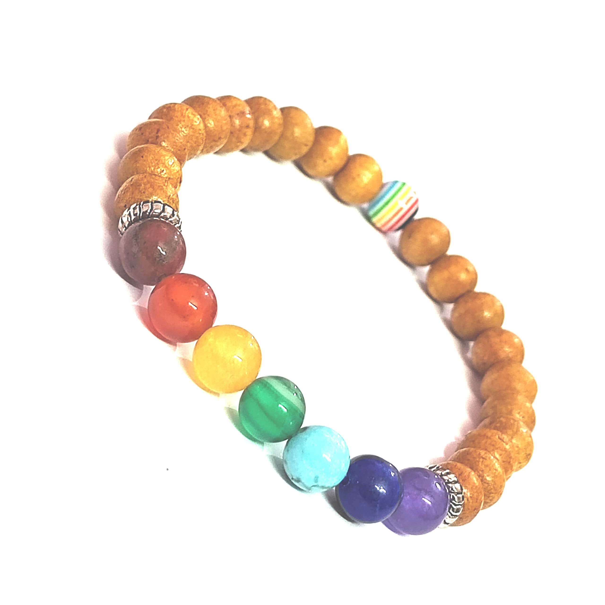 ASTROGHAR Seven Chakras Crystals Wooden Bracelet For Men And Women For Reiki Healing And Chakra healing (B0BN3YVJYV) Amazon Price History, Amazon Price Tracker
