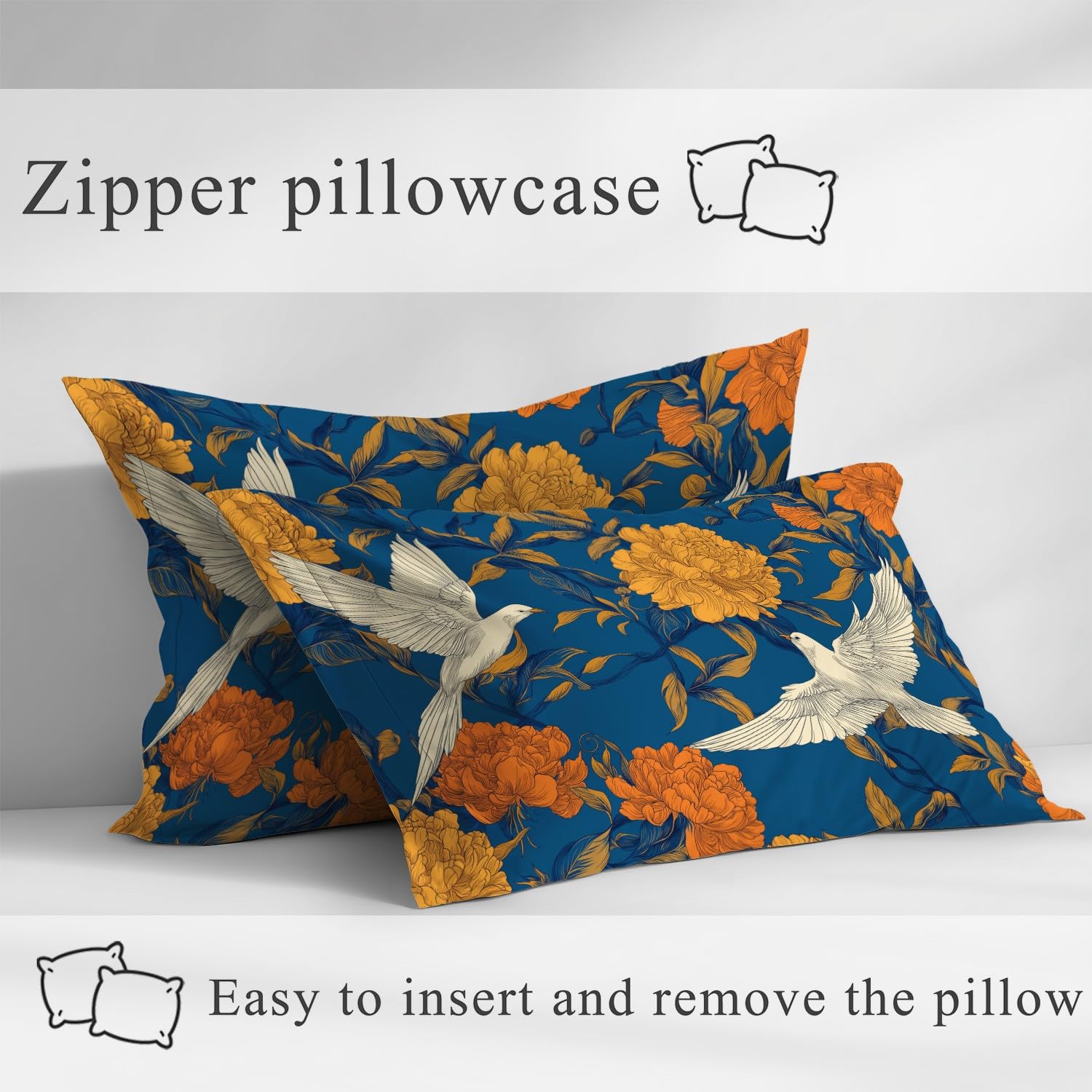 Elegant Floral - Juego de sábanas bajeras pequeñas de tamaño doble, 30 cm de profundidad, juego de ropa de cama de microfibra cepillada suave, resistente a la decoloración, transpirable, 120 x 190 cm