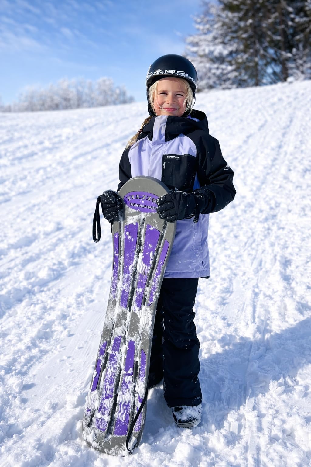 Kinder-Snowboard, Spaß am Rodelhügel