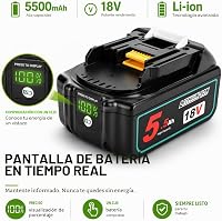 Acumulator de schimb Waitley pentru Makita 2x18V 5.5Ah Li-ion cu afișaj LED BL1830 BL1840 BL1840B BL1850 BL1860 BL1860B 194204-5 LXT-400 3