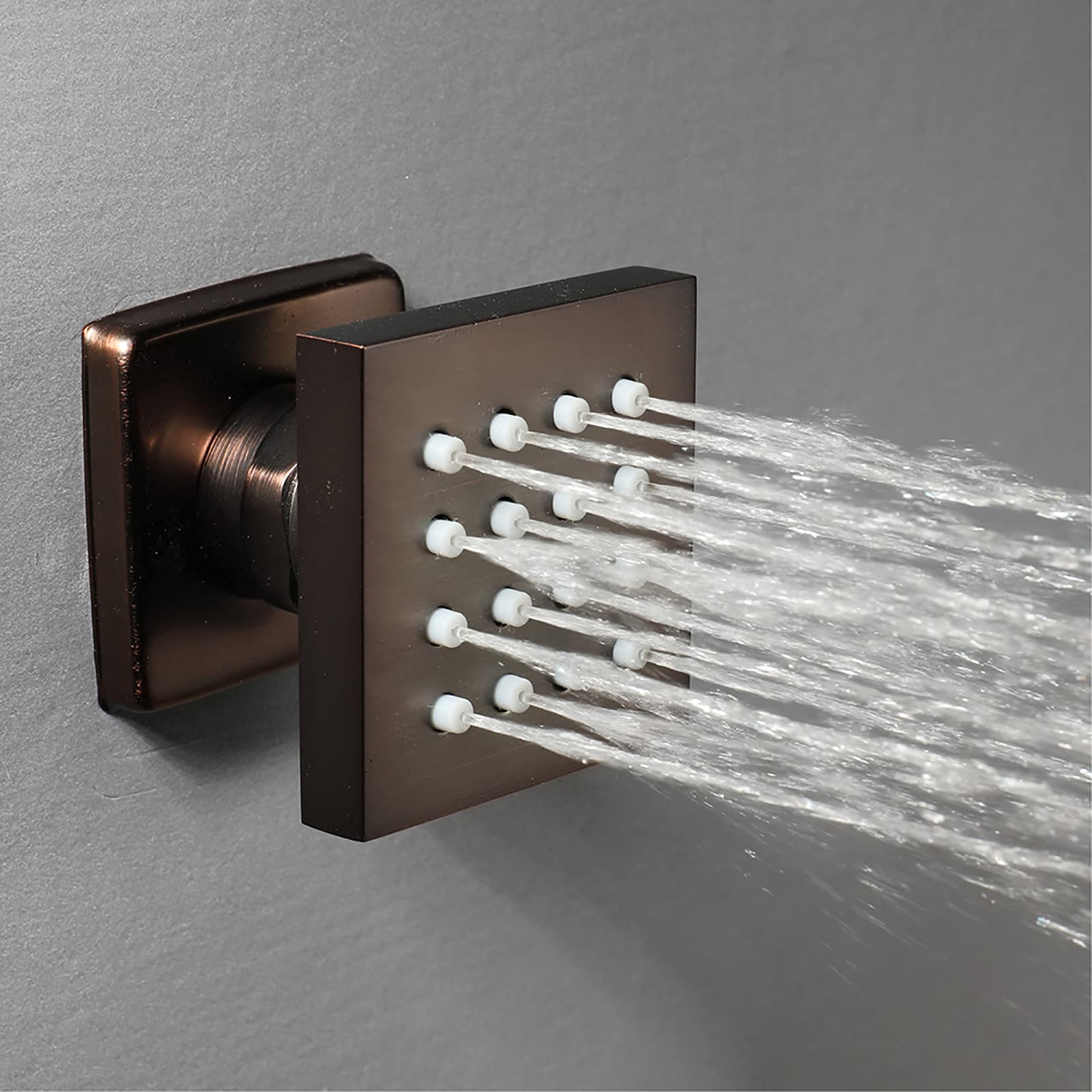 Grifo de baño de latón con chorro de 2 pulgadas, accesorios de montaje en pared, chorros laterales de ducha ajustables para spa, 5 unidades (1 unidad)