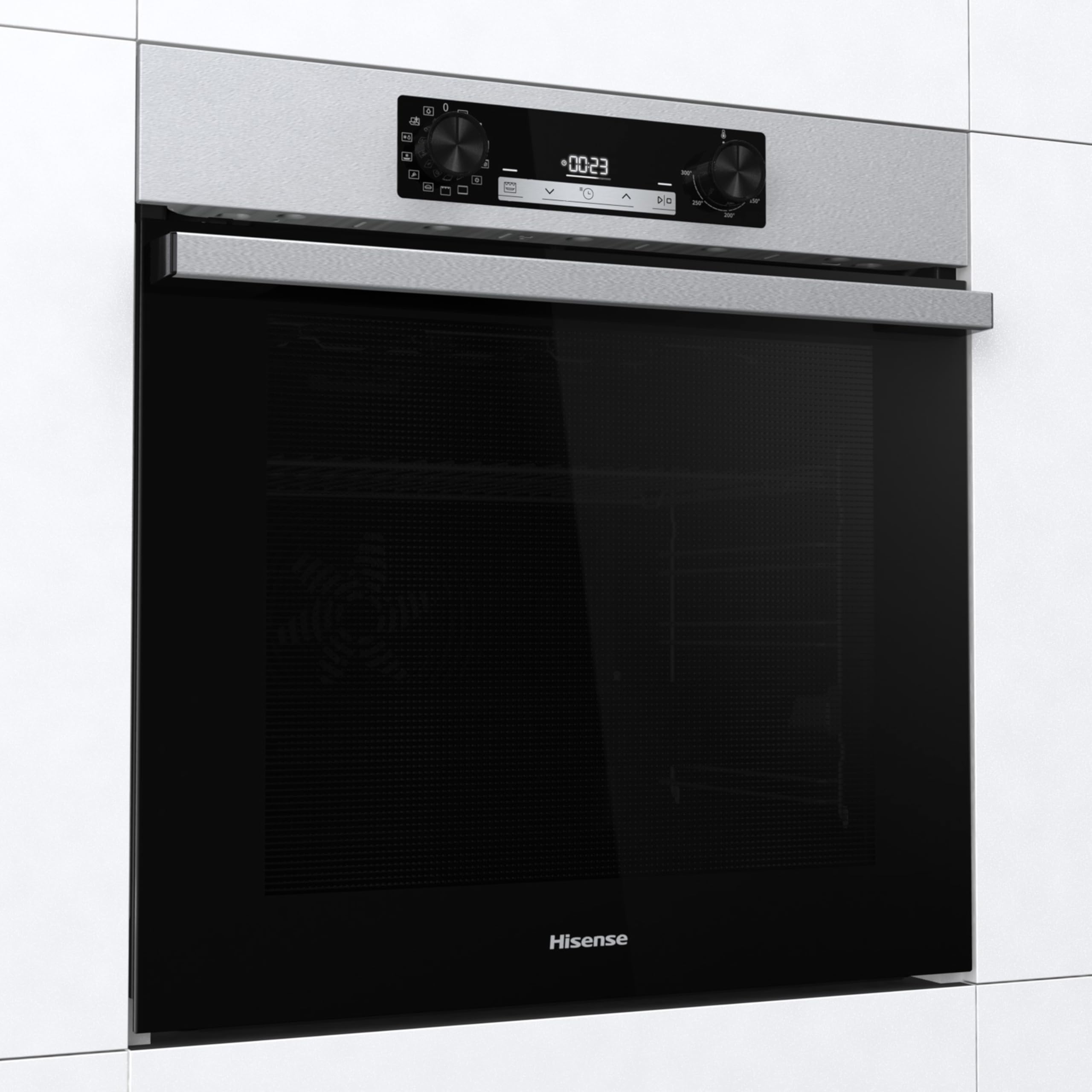 Hisense BI64213E15PX-Horno Multifunción, Horno electrico empotrable, 77L, Auto-limpieza Pirolítica, Modo cocción vapor, Guía telescópica pirolizable, Modo cocción Air fry, Pizza, Calentamiento rápido