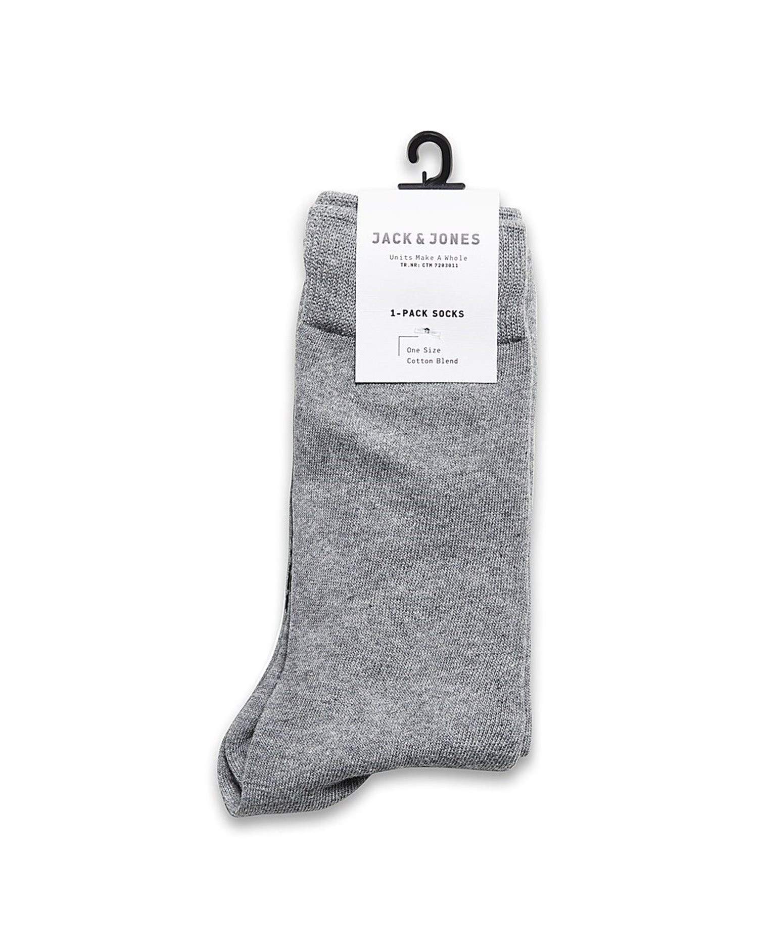 Jack & Jones Men's Grey Jjjens Socks Pack Of 6 - One Size