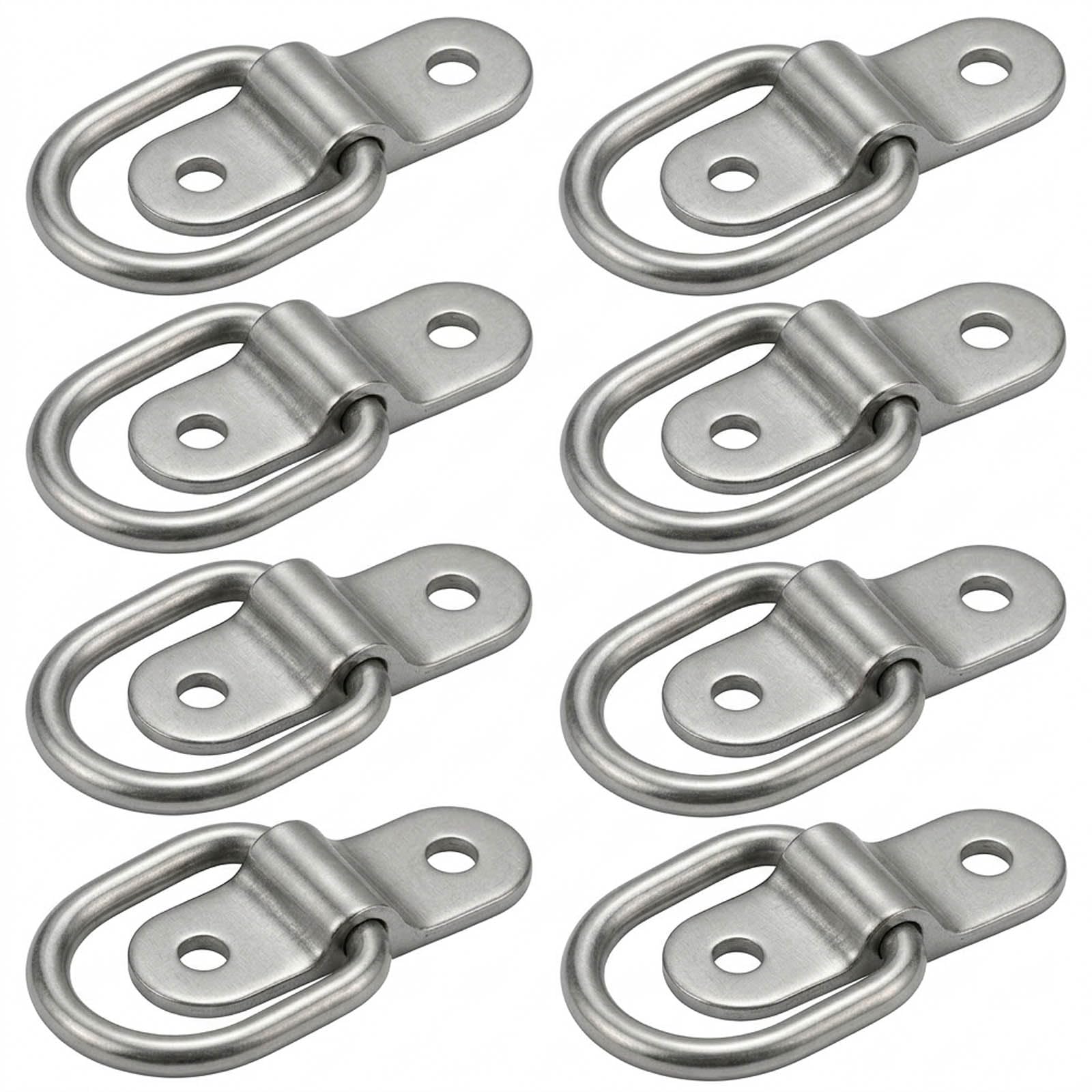 8-Piece D-Ring Anchor Set for Cargo Securing and Vehicle Storage Systems,D Rings Heavy Duty Stainless Steel Rings,for Loads on Case SUV Trailers Truck Camper Motorhome Warehouse Boats Cargo Securing