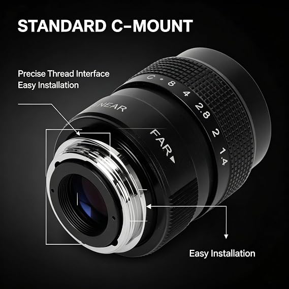 25mm F1.4 CCTV Lens for Bar Shop Warehouse with Manual Adjustment, Advanced Optics, and Widest Field of View Image, Rugged and Premium for Clear Efficient Light Conduction (#11)
