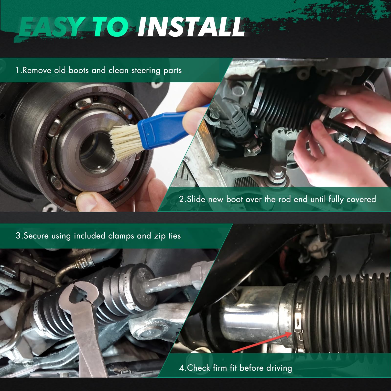 Amazon.com: SCITOO 1pc Steering Rack and Pinion Tie Rod Boot for