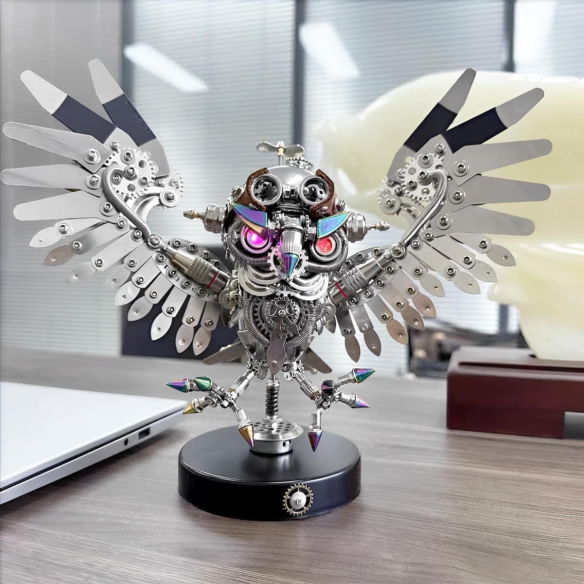 Rompecabezas 3D para Adultos, 1150 Piezas, Rompecabezas De Metal De Búho 3D, Modelo De Ensamblaje Mecánico De Metal Steampunk DIY, Cumpleaños.