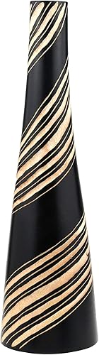 Miniatura 3 de AeraVida Hermoso jarrón de flores de madera curvilíneo en espiral de mango para decoración del hogar