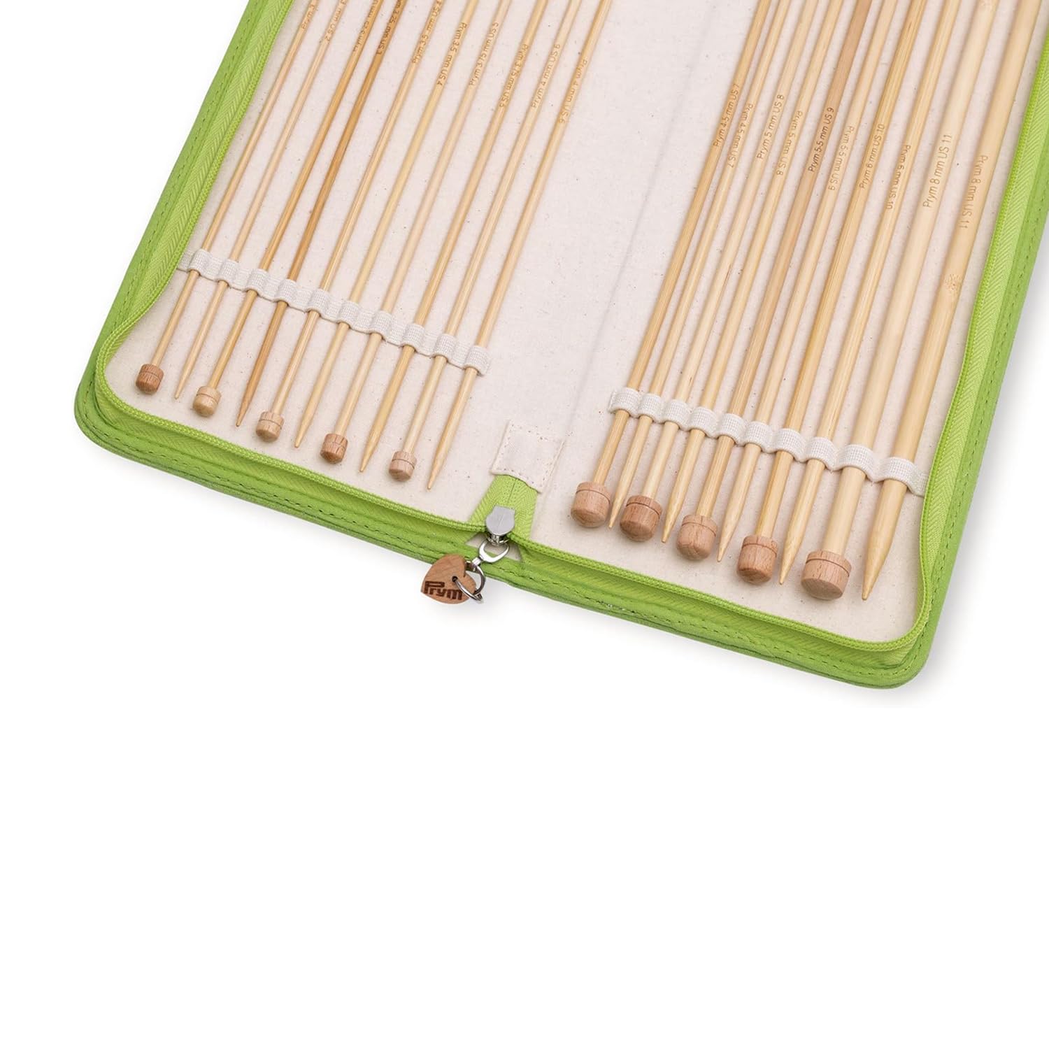 Prym 222930 Lot d'aiguilles à tricoter en bambou Vert 3,0-8/33