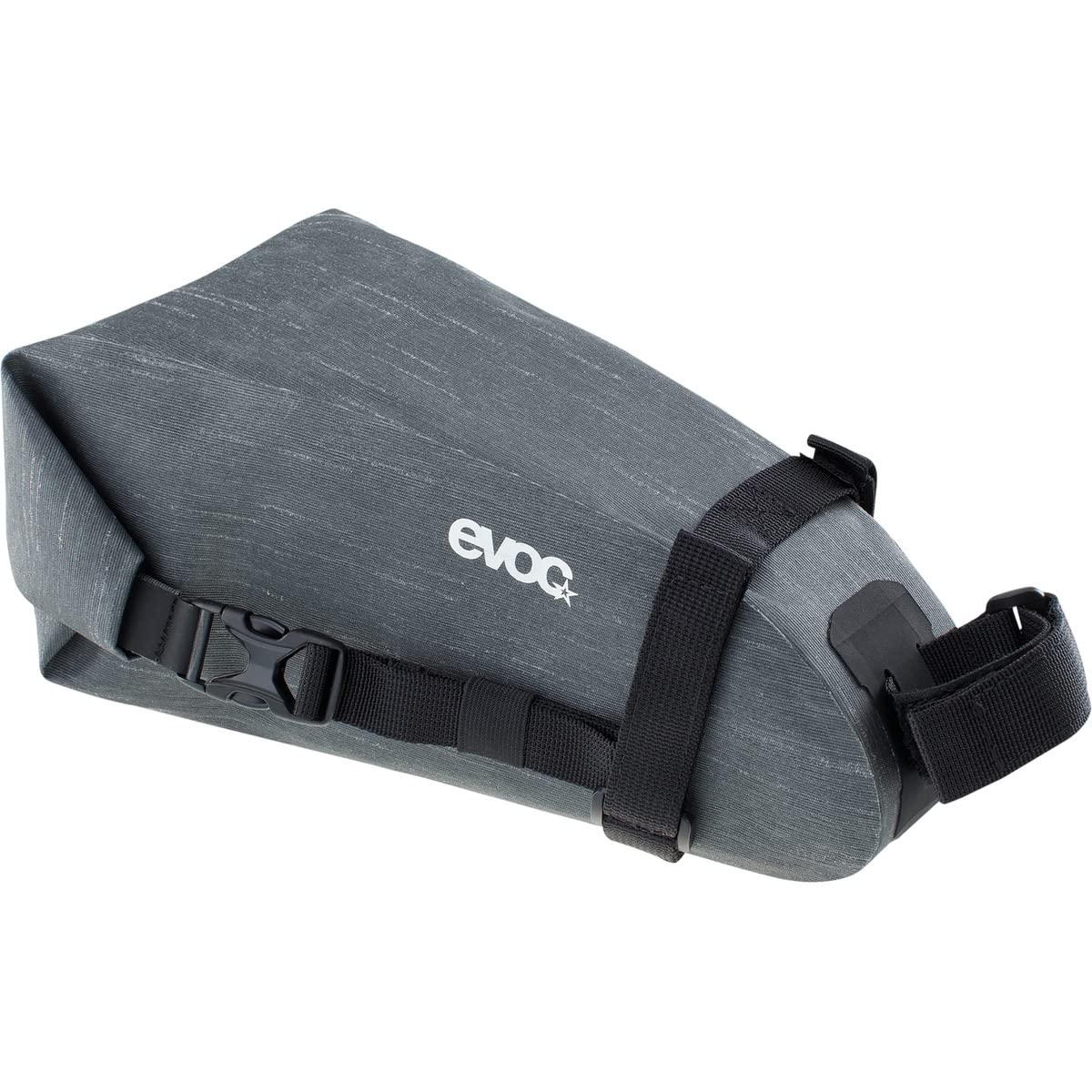 EVOC SEAT PACK WP 2, prosta torba pod siodełko (lekkie akcesorium rowerowe, wodoodporna torba rowerowa, tylna torba rowerowa, wymiary: 10 x 26 x 11 cm, waga: 180 g, pojemność: 2 l), Carbon Grey