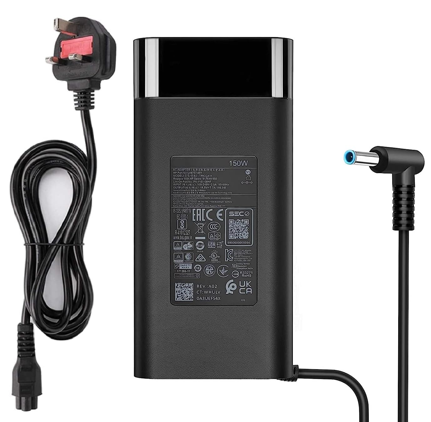 NTECH 150W AC Adapter 19.5V 7.7A Compatible For HP OMEN/Pavilion Gaming 15 17, Zbook 15 G3 G4 G5 G6 Laptops - TPN-CA11 TPN-DA09 L32661-001 917649-850 - Laptop Charger with Power Supply Cord