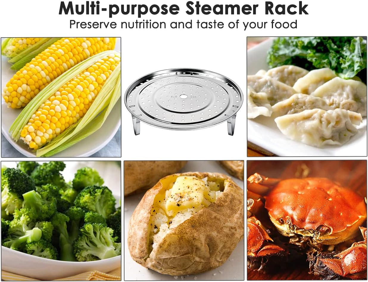 DS. DISTINCTIVE STYLE Steamer Rack 10 1/4 Inches 304 Stainless Steel Steaming Rack Steam Tray with Removable Legs for Steamer Cookware Instant Pressure Cooker Multi-functional Steamer Basket