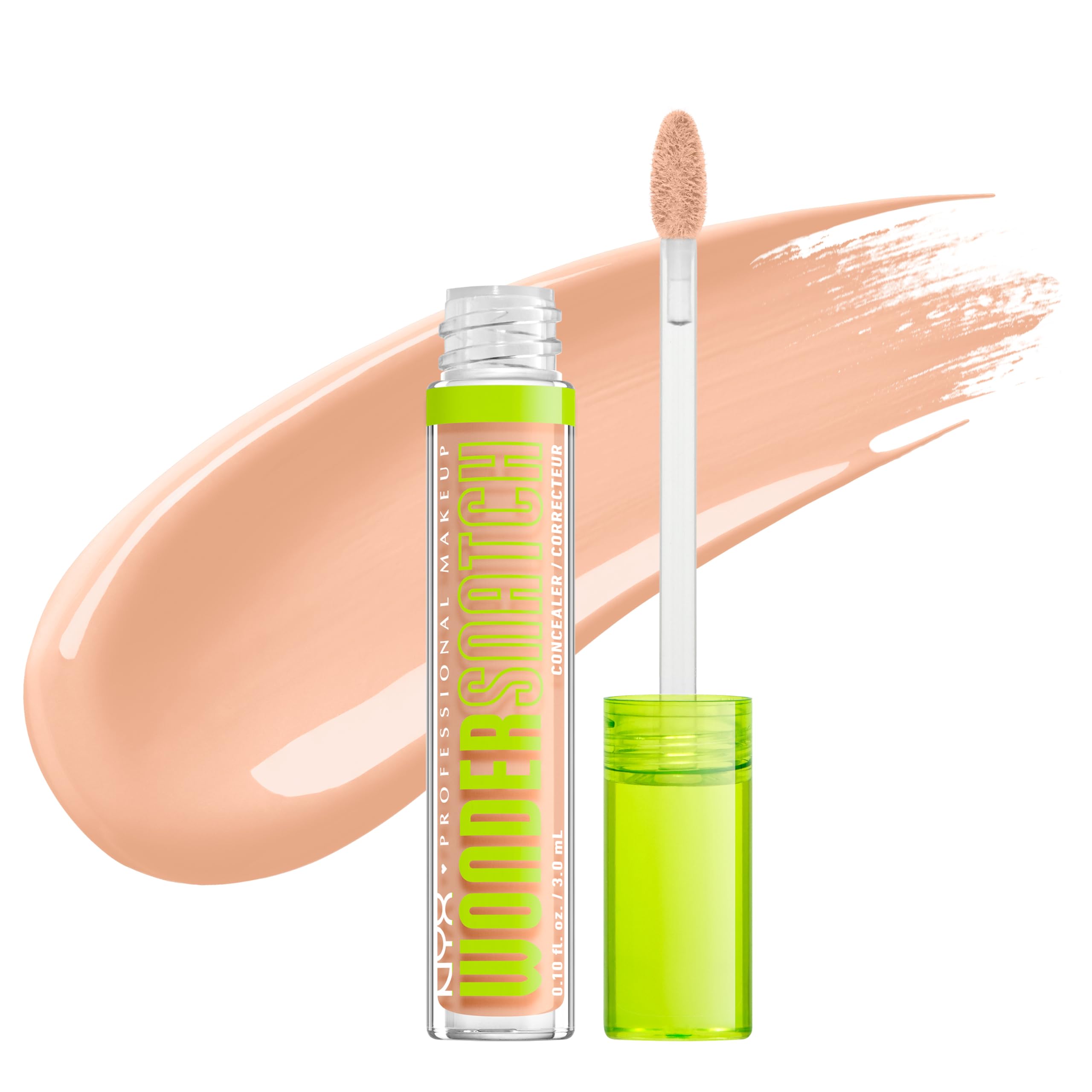 NYX Professional Makeup Wonder Snatch Concealer, Liquid Concealer, Up to 24h Hydration, Waterproof Wear, Light Ivory, 3 ml