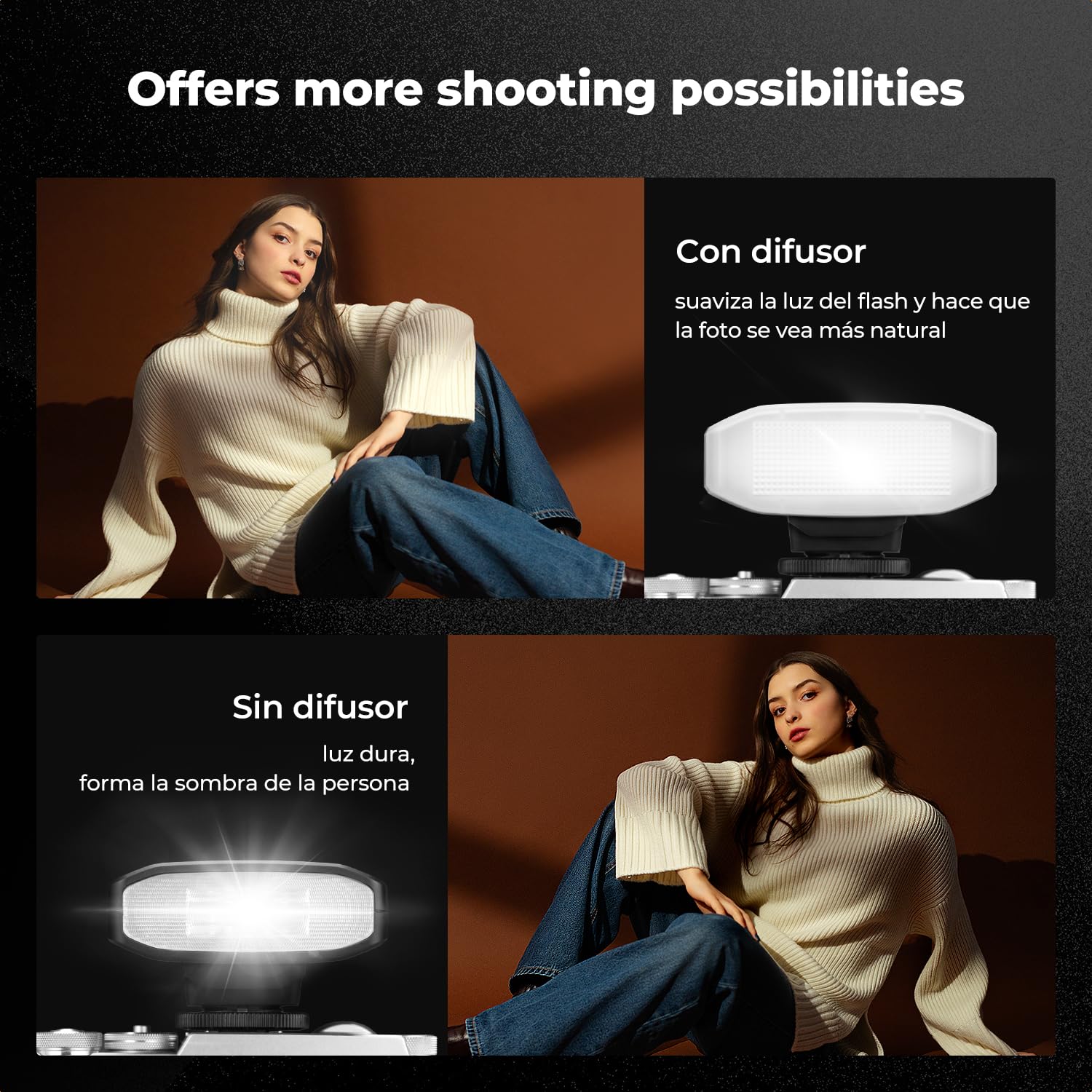 K&F CONCEPT Mini Flash Speedlite GN12 para Canon Nikon Fuji