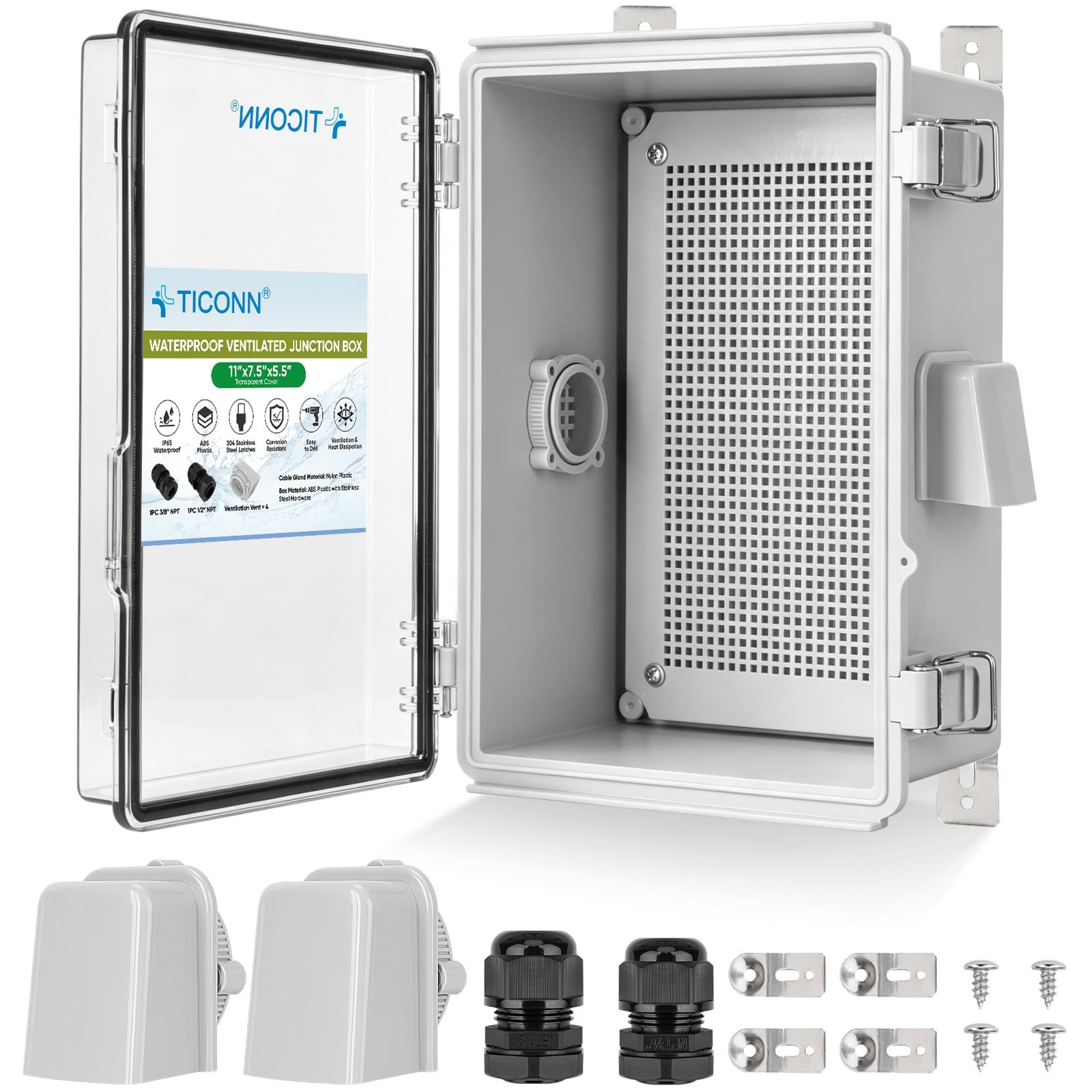 TICONN Outdoor Electrical Box with Ventilation Holes, IP65 Junction Box — Amazon image 16