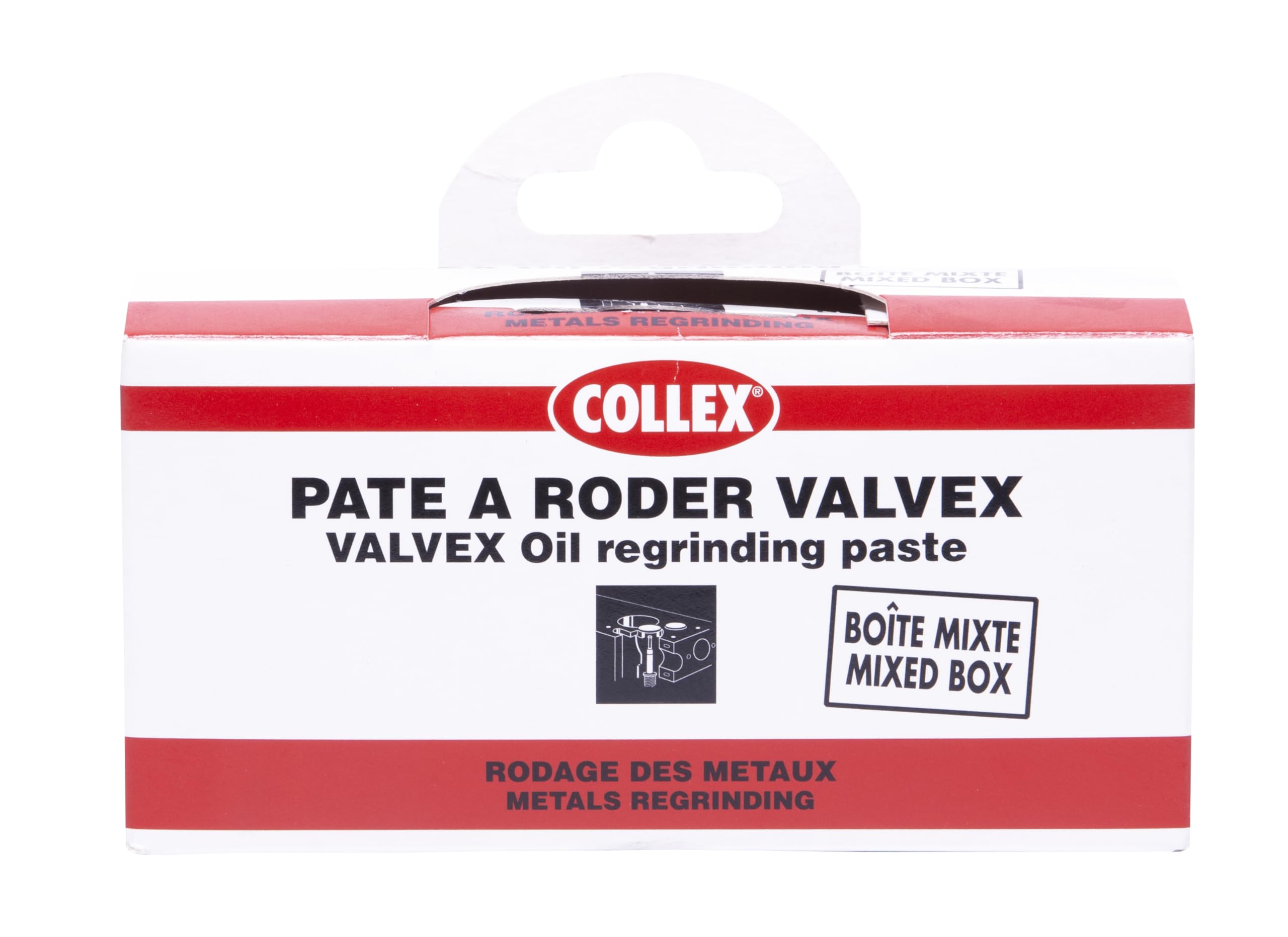 GEB Pâte à roder VALVEX Rodage des métaux. Pour soupapes, robinets, vannes, clapets - Boites mixte gros grain et grain fin. Pot de 65g de gros grain 120 + un pot de 65g de grain fin 240