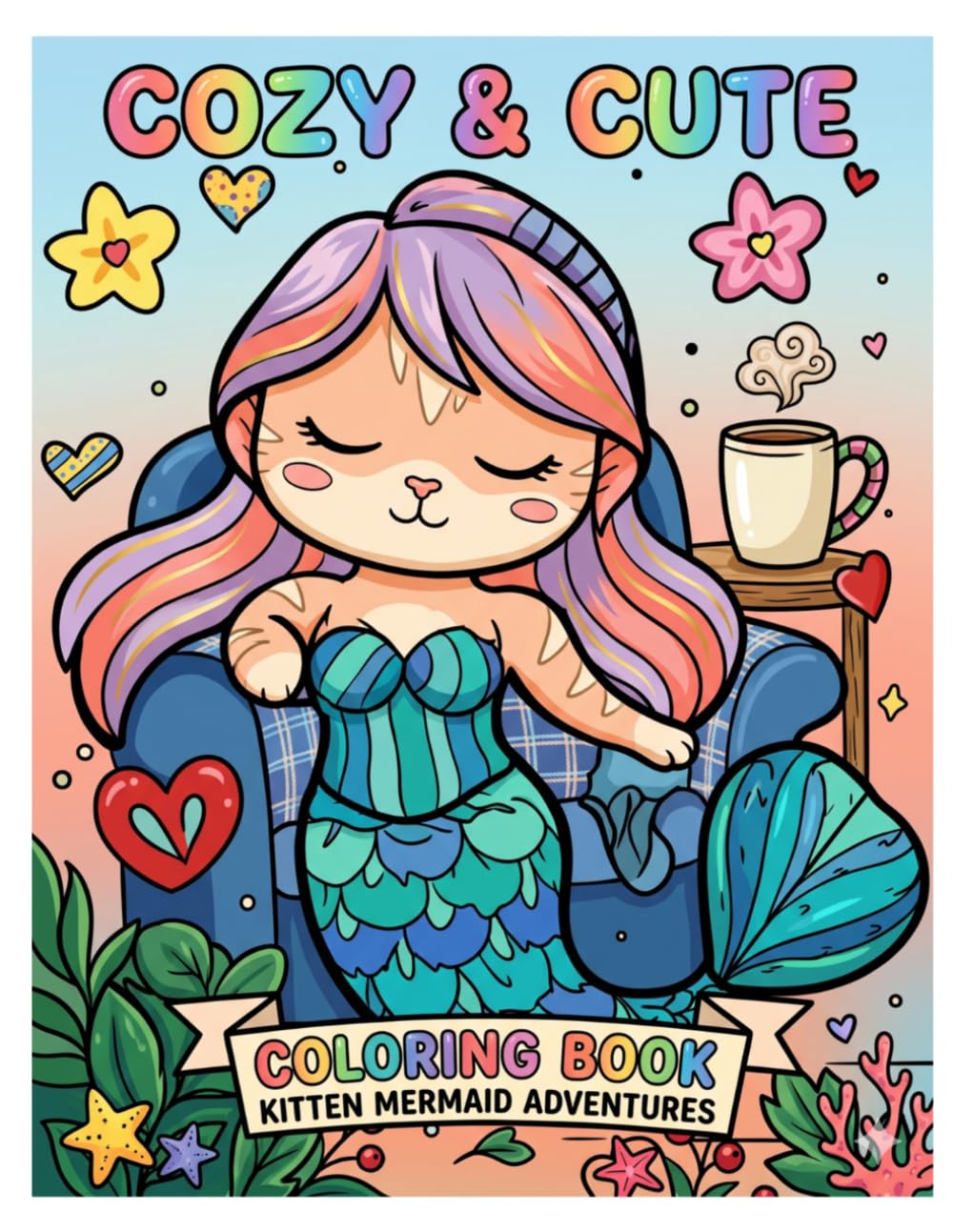 Coloring Book for Kids and Adults, Featuring Fuzzy Animal Characters and Cute Besties in Cozy Moments for Relaxation