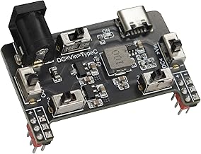 Treedix Steckplatine Netzteilmodul 3,3 V/5,5 V 0,15 A/2 A, mit USB-Typ-C-Anschluss und DC 2,1 mm Anschluss, Lademaus für elektronische Experimente von Steckplatinen