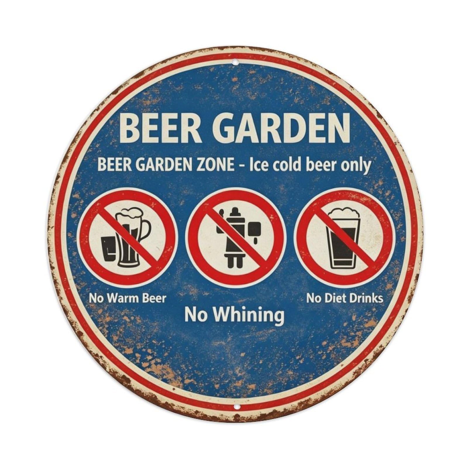 Beer Garden Zone Metal Tin Sign Plaque